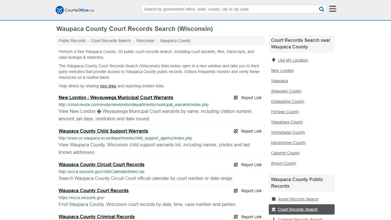 Court Records Search - Waupaca County, WI (Adoptions ...