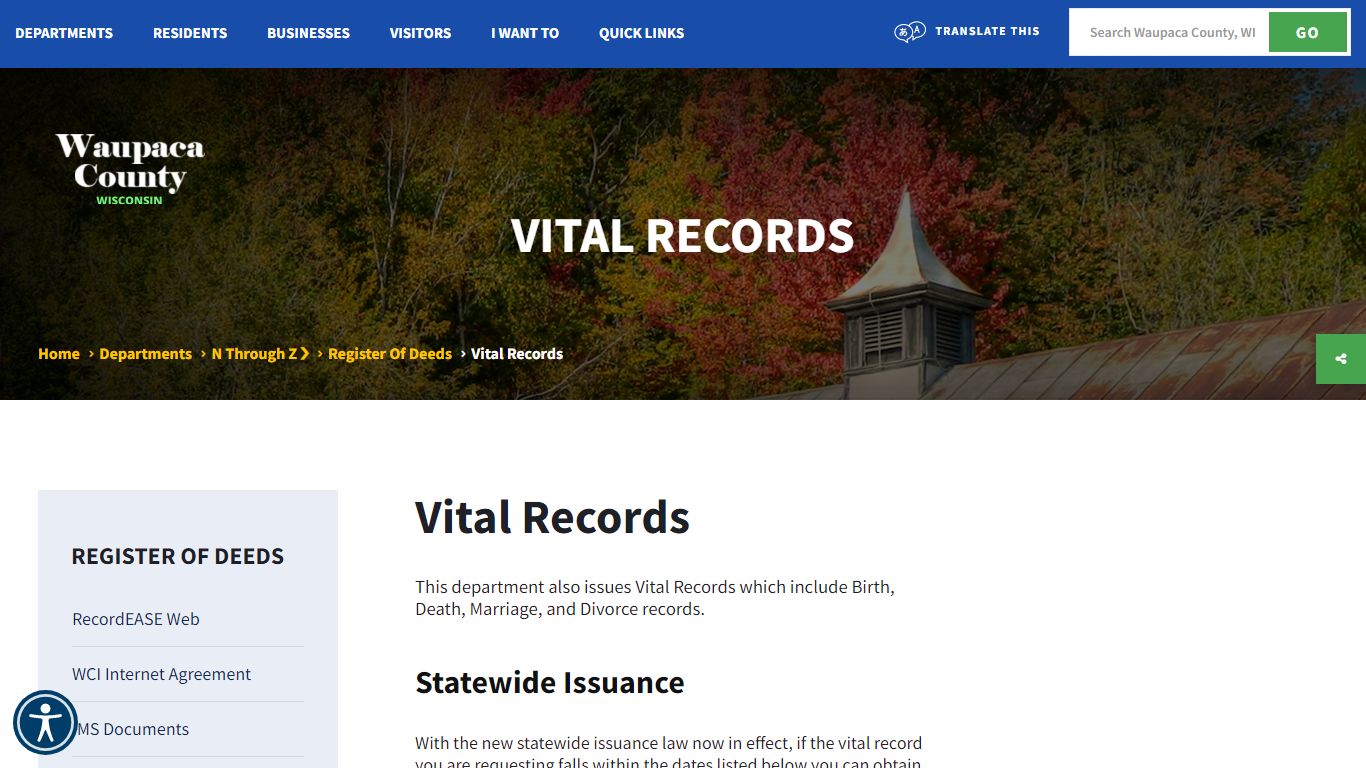 Vital Records - Welcome to Waupaca County, WI